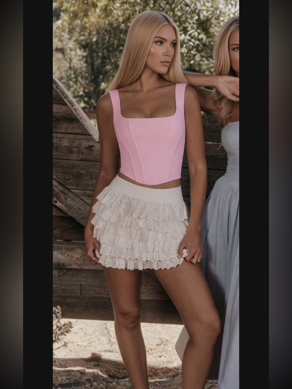 House of CB ‘FIFI’ White Layered Mini Skirt/ Small US2-4 $135
